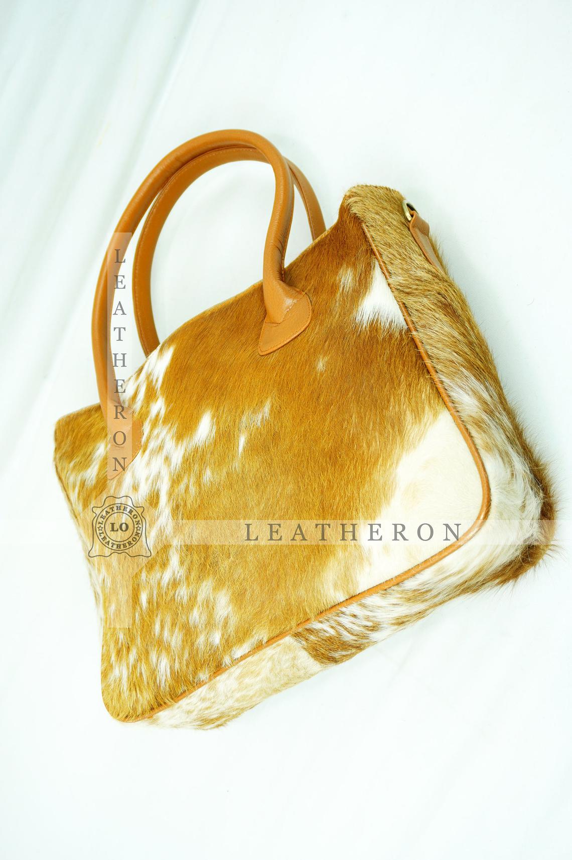 Natural Hair On Cowhide Handbag | Genuine Hair On Leather Shoulder Bag | Real Cow Skin Ladies Bag