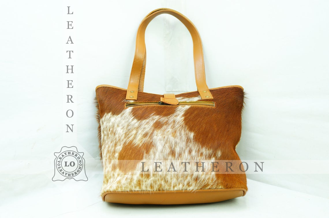 Natural Hair On Cowhide Handbag | Genuine Hair On Leather Shoulder Bag | Real Cow Skin Ladies Bag