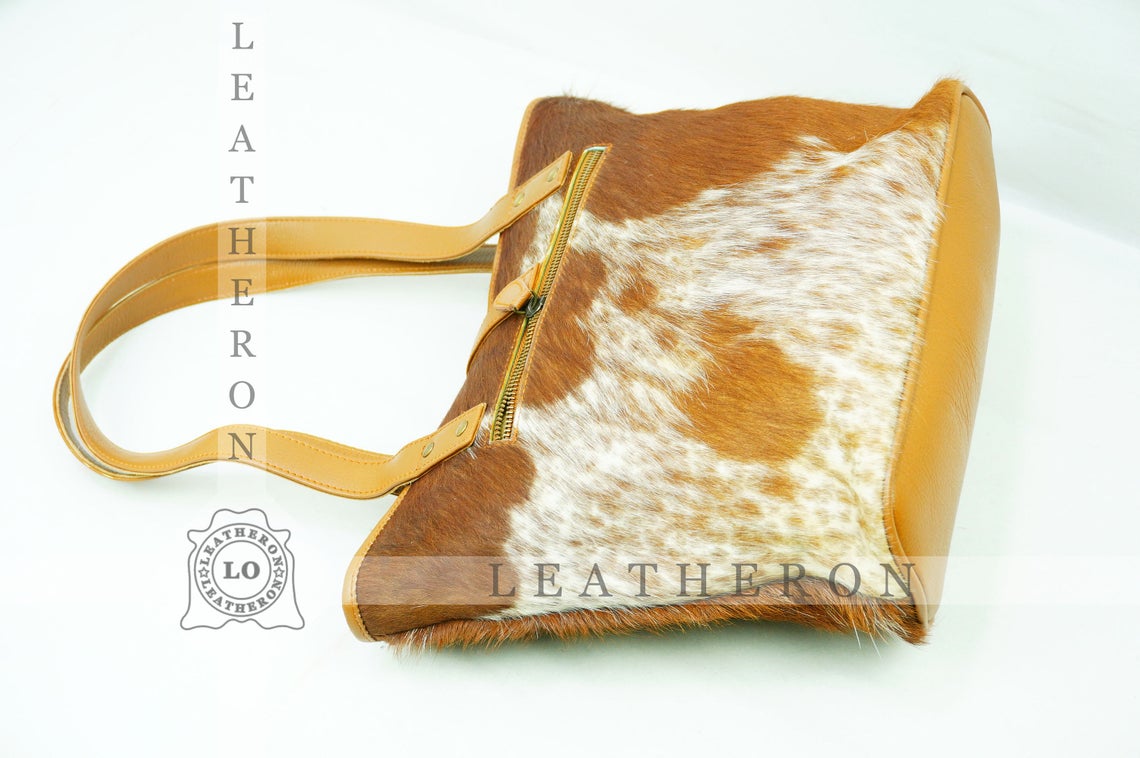 Natural Hair On Cowhide Handbag | Genuine Hair On Leather Shoulder Bag | Real Cow Skin Ladies Bag