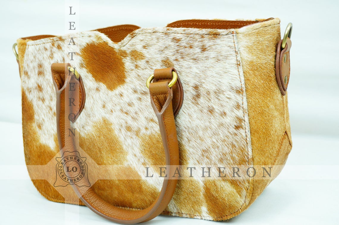Natural Hair On Cowhide Handbag | Genuine Hair On Leather Shoulder Bag | Real Cow Skin Ladies Bag