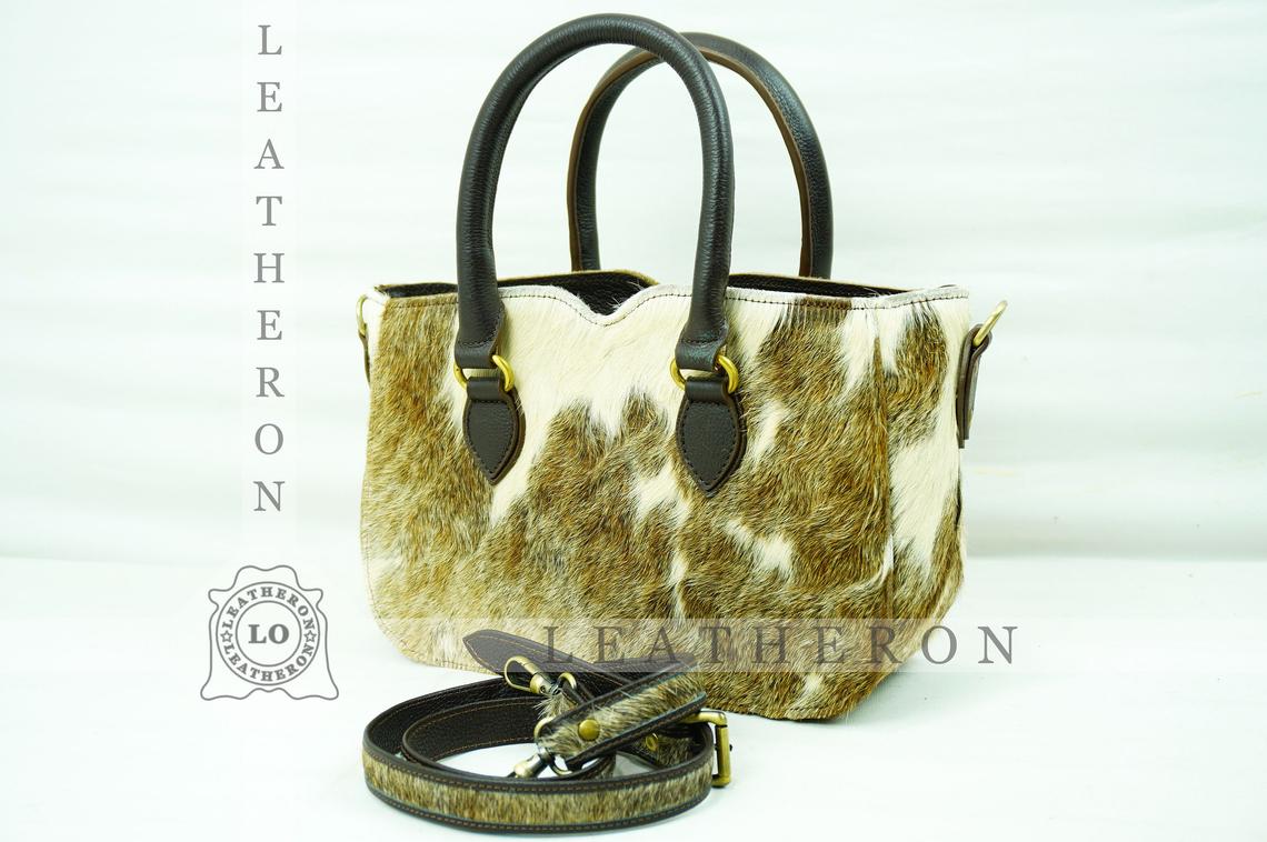 Natural Hair On Cowhide Handbag | Genuine Hair On Leather Shoulder Bag | Real Cow Skin Ladies Bag