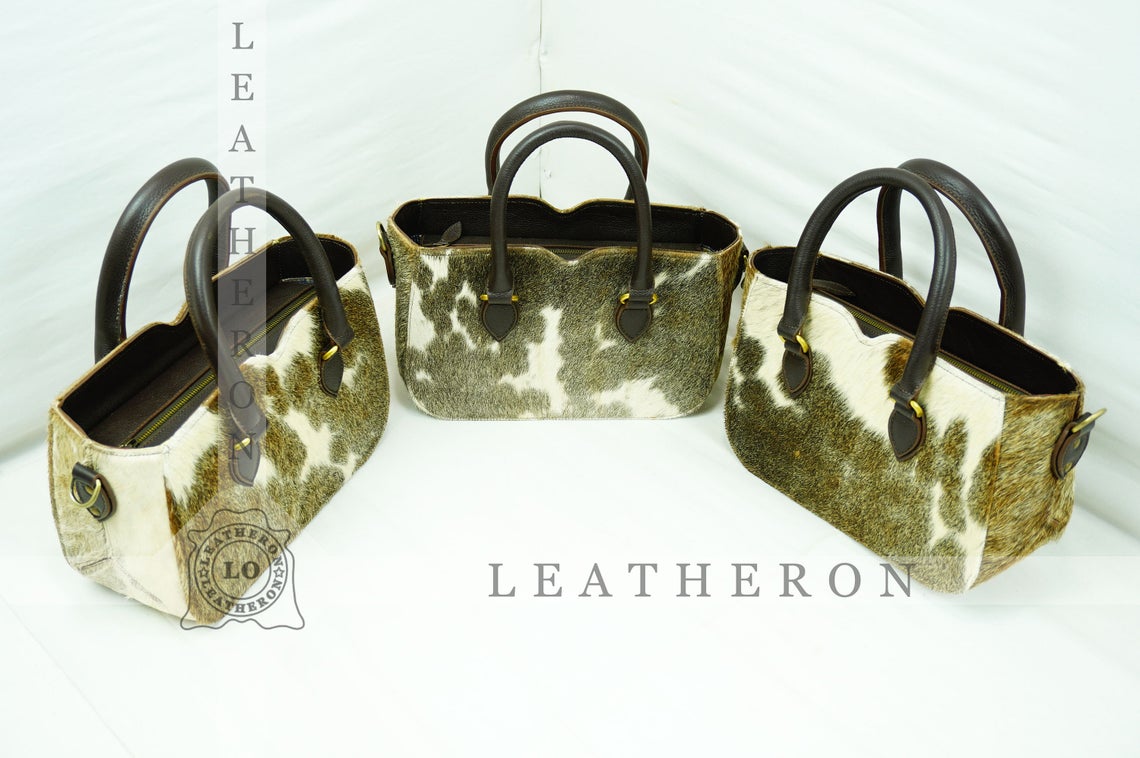 Natural Hair On Cowhide Handbag | Genuine Hair On Leather Shoulder Bag | Real Cow Skin Ladies Bag