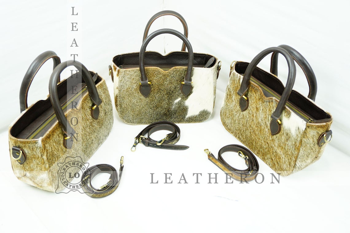 Natural Hair On Cowhide Handbag | Genuine Hair On Leather Shoulder Bag | Real Cow Skin Ladies Bag