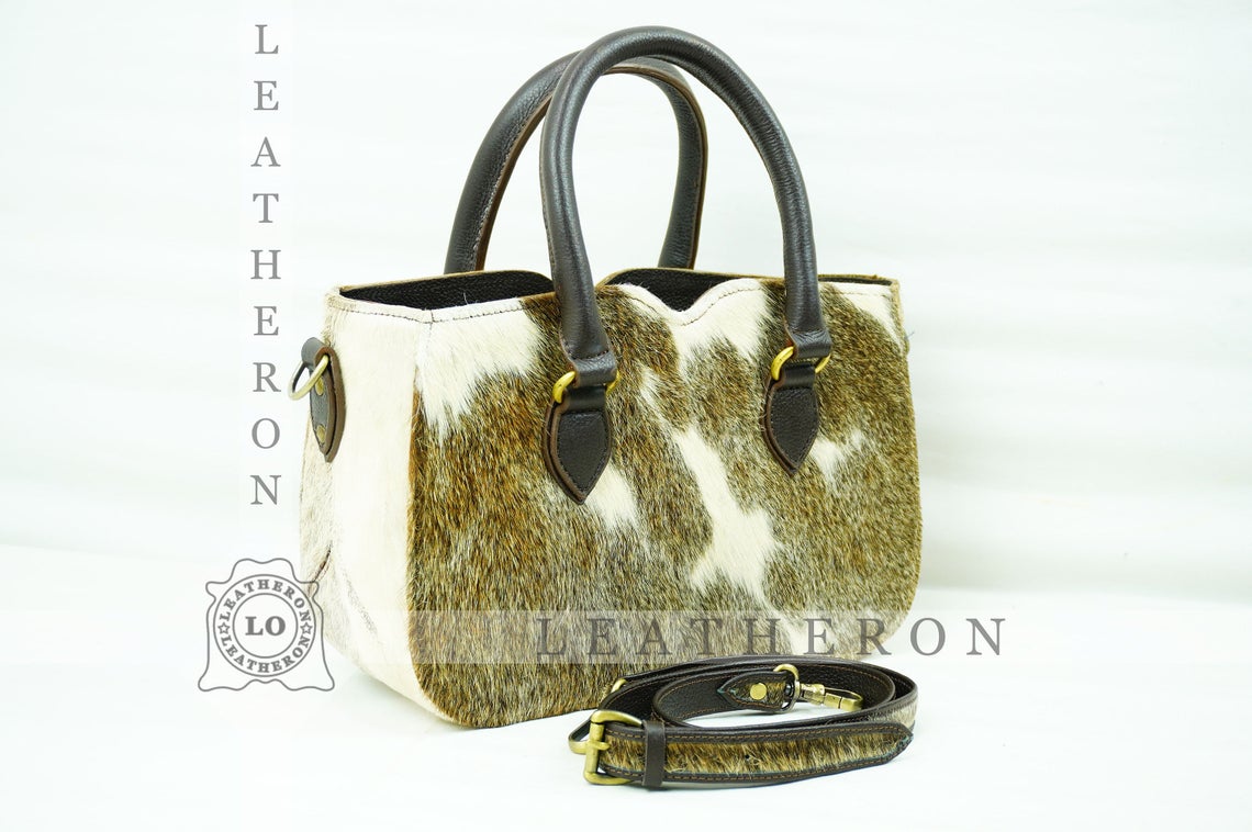 Natural Hair On Cowhide Handbag | Genuine Hair On Leather Shoulder Bag | Real Cow Skin Ladies Bag