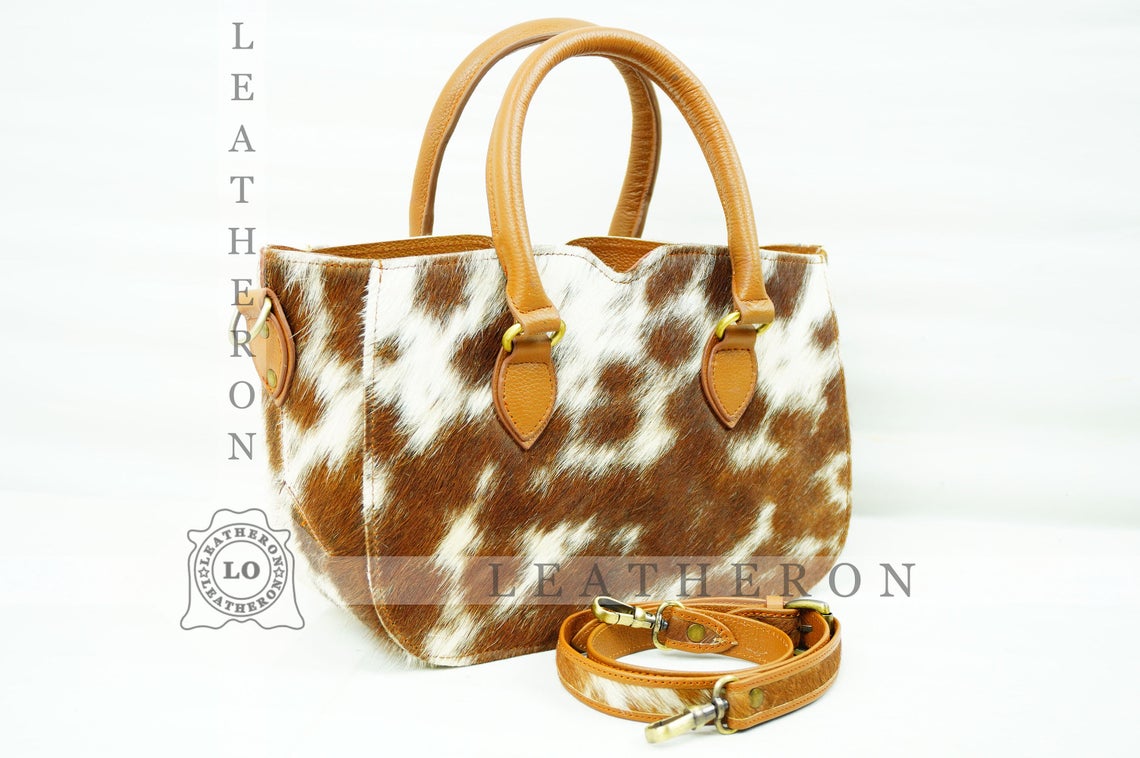 Natural Hair On Cowhide Handbag | Genuine Hair On Leather Shoulder Bag | Real Cow Skin Ladies Bag