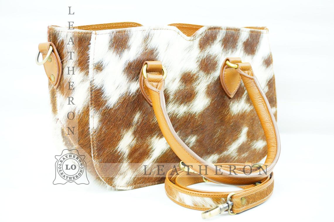Natural Hair On Cowhide Handbag | Genuine Hair On Leather Shoulder Bag | Real Cow Skin Ladies Bag