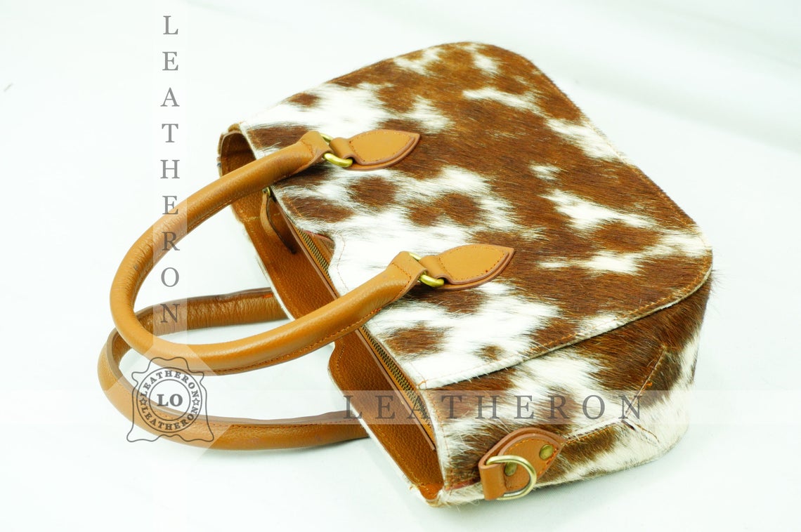 Natural Hair On Cowhide Handbag | Genuine Hair On Leather Shoulder Bag | Real Cow Skin Ladies Bag