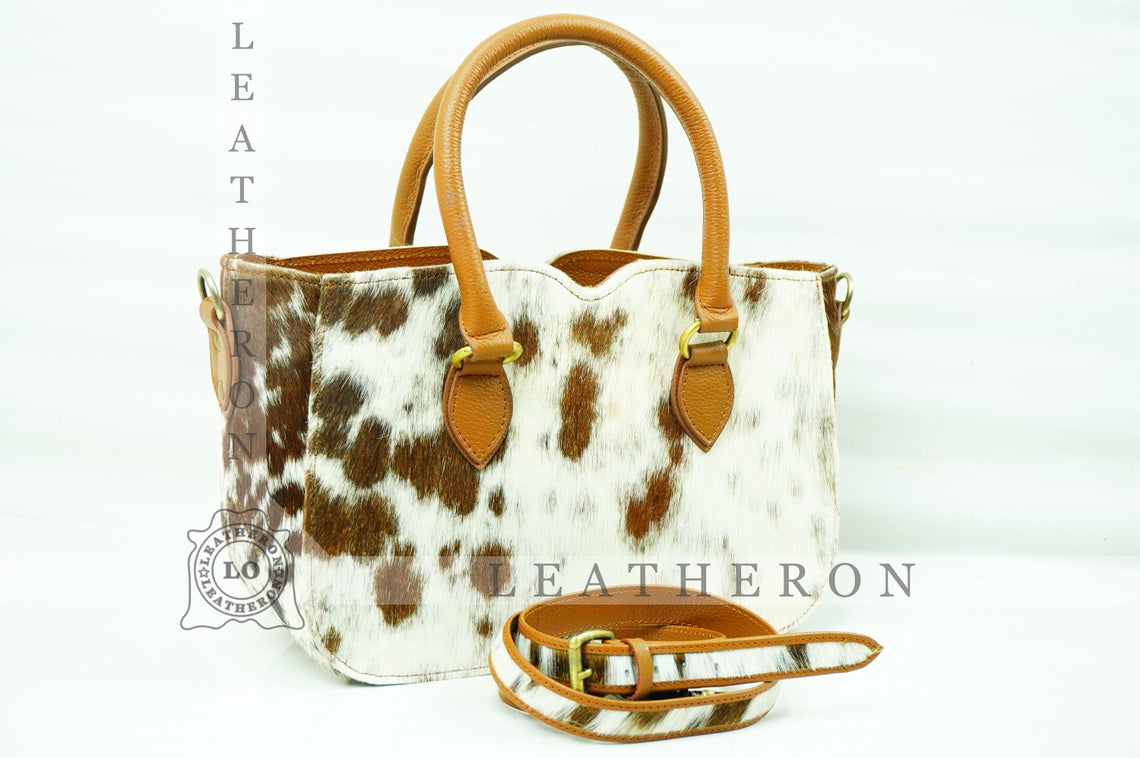 Natural Hair On Cowhide Handbag | Genuine Hair On Leather Shoulder Bag | Real Cow Skin Ladies Bag