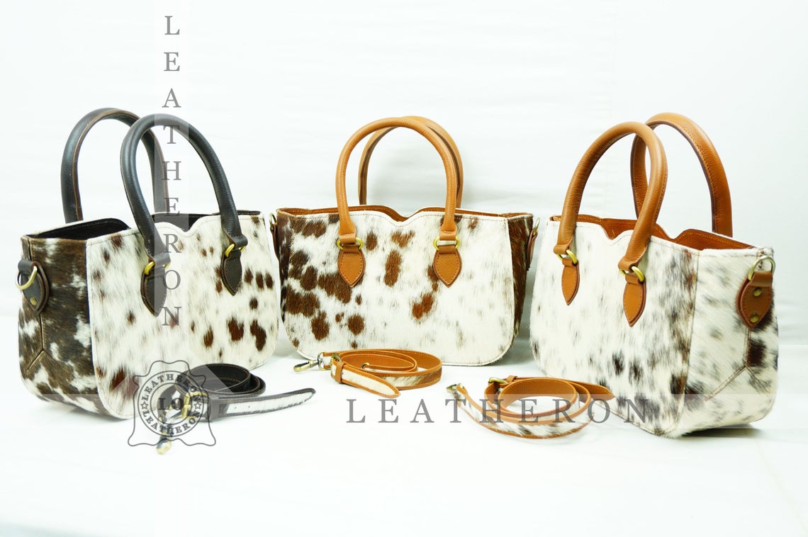 Natural Hair On Cowhide Handbag | Genuine Hair On Leather Shoulder Bag | Real Cow Skin Ladies Bag
