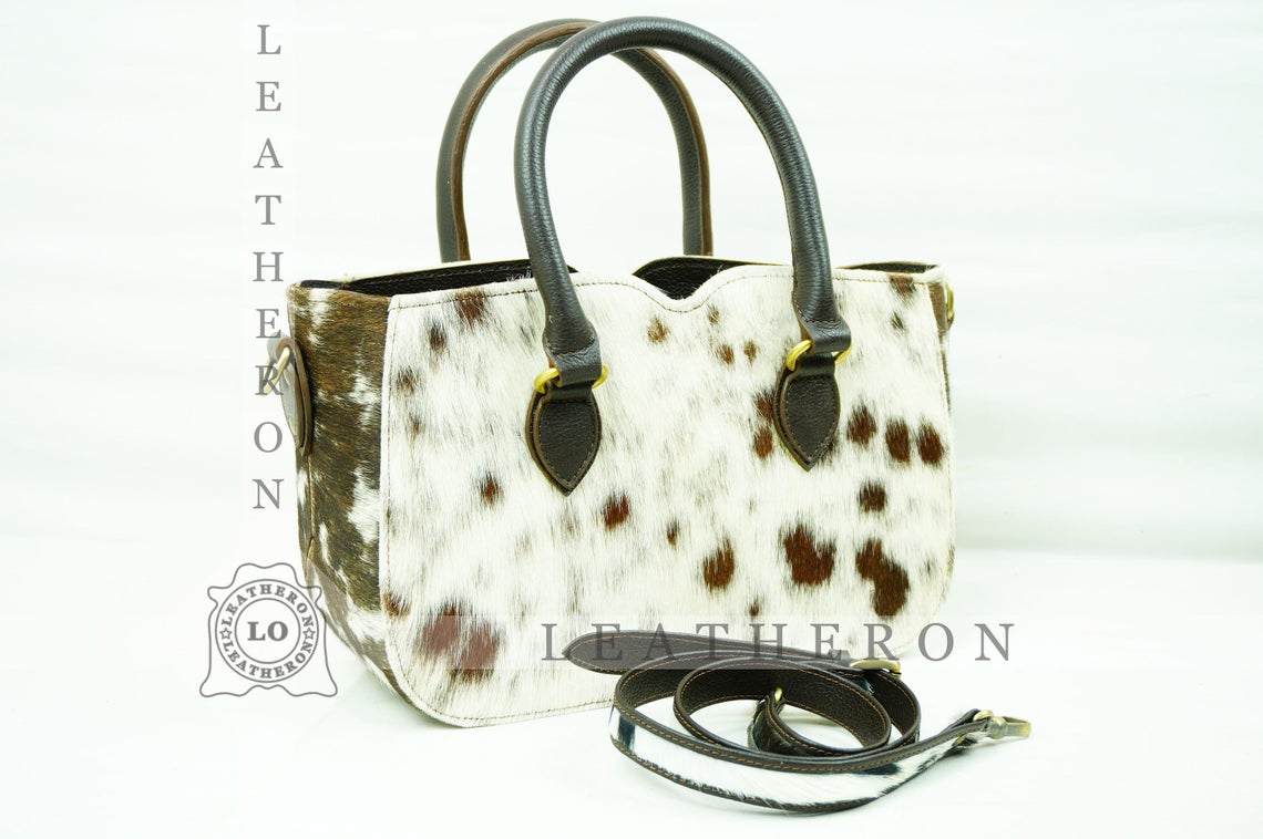 Natural Hair On Cowhide Handbag | Genuine Hair On Leather Shoulder Bag | Real Cow Skin Ladies Bag