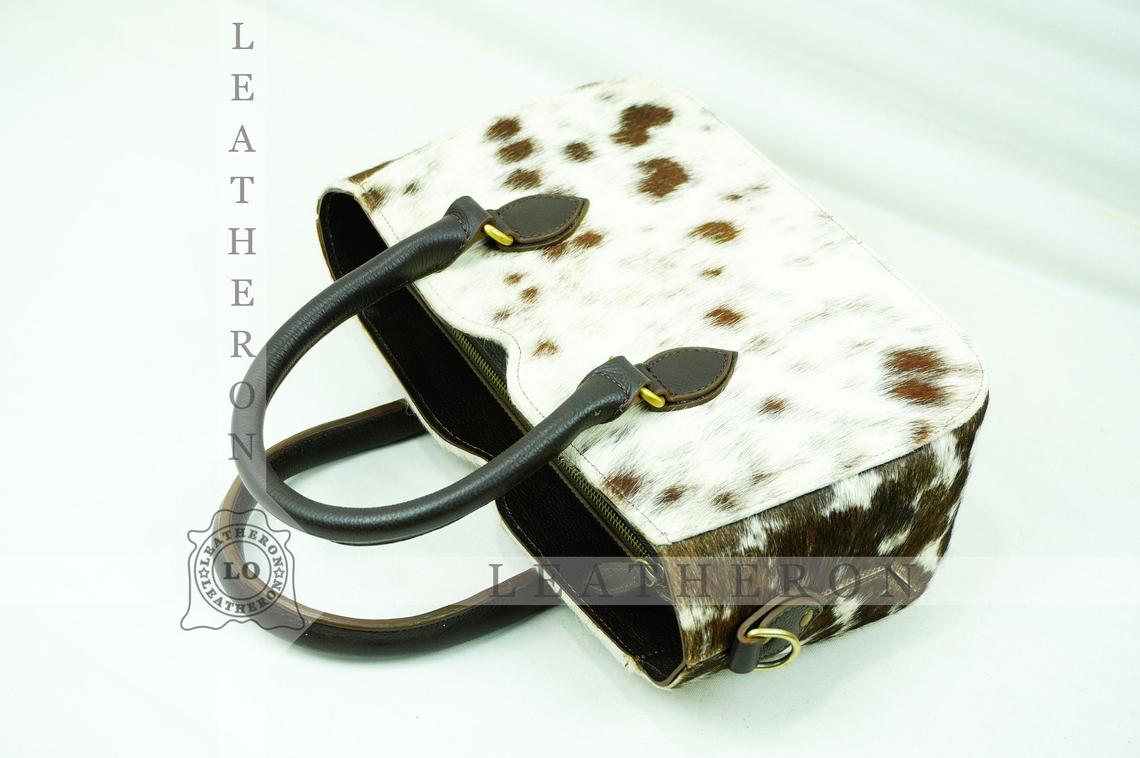 Natural Hair On Cowhide Handbag | Genuine Hair On Leather Shoulder Bag | Real Cow Skin Ladies Bag