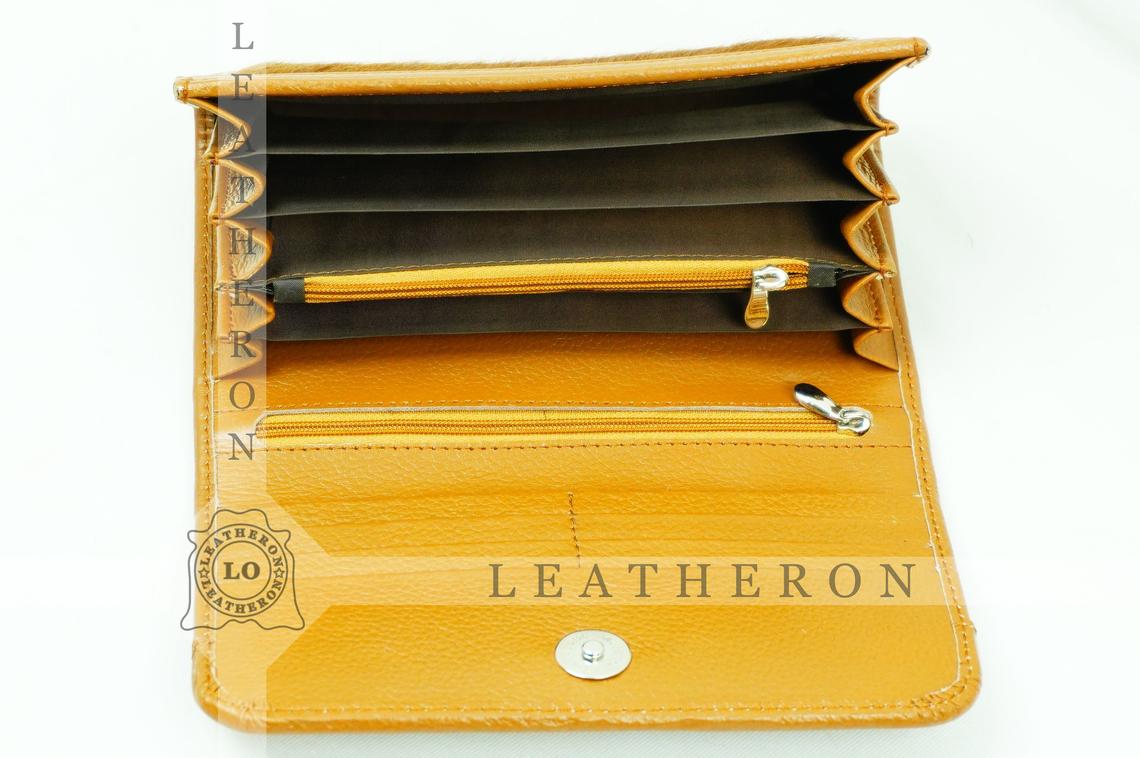 100% Natural Cowhide Clutch Wallet | Real Hair on Leather Clutch Purse | Genuine Cow Skin Leather Clutch Pouch