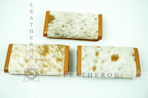 100% Natural Cowhide Clutch Wallet | Real Hair on Leather Clutch Purse | Genuine Cow Skin Leather Clutch Pouch