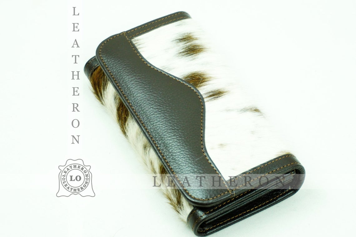 100% Natural Cowhide Clutch Wallet | Real Hair on Leather Clutch Purse | Genuine Cow Skin Leather Clutch Pouch | BCL 69