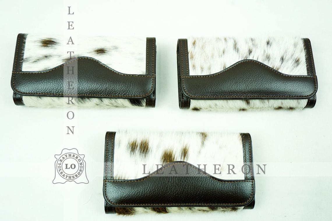100% Natural Cowhide Clutch Wallet | Real Hair on Leather Clutch Purse | Genuine Cow Skin Leather Clutch Pouch | BCL 69