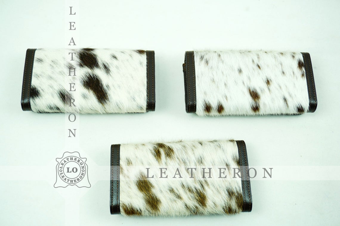 100% Natural Cowhide Clutch Wallet | Real Hair on Leather Clutch Purse | Genuine Cow Skin Leather Clutch Pouch | BCL 69