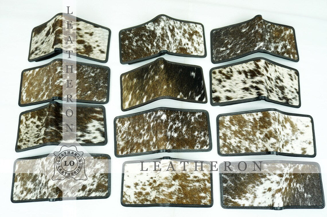 Trifold Cowhide Wallets!! 100% Natural Hair on Cowhide Leather Trifold Wallets | Real Hair on Cow Skin Leather Trifold Purses and Wallets