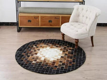 Load image into Gallery viewer, HANDMADE 100% Natural Patchwork Cowhide Area Rug | Hair on Leather Cowhide Carpet | PR82
