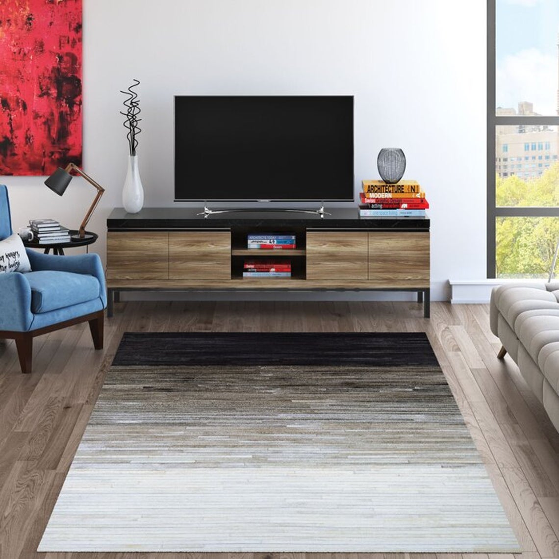 HANDMADE 100% Natural COWHIDE RUG | Patchwork Cowhide Area Rug | Real Cowhide Hallway Runner | Hair on Leather Cowhide Carpet | PR37
