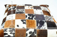 Load image into Gallery viewer, Genuine Cowhide Pillow Covers Natural Hair on Leather Cushion Covers Real Cowhide Pillow Cases Original Cow Skin Cushion Cases | PLW 206

