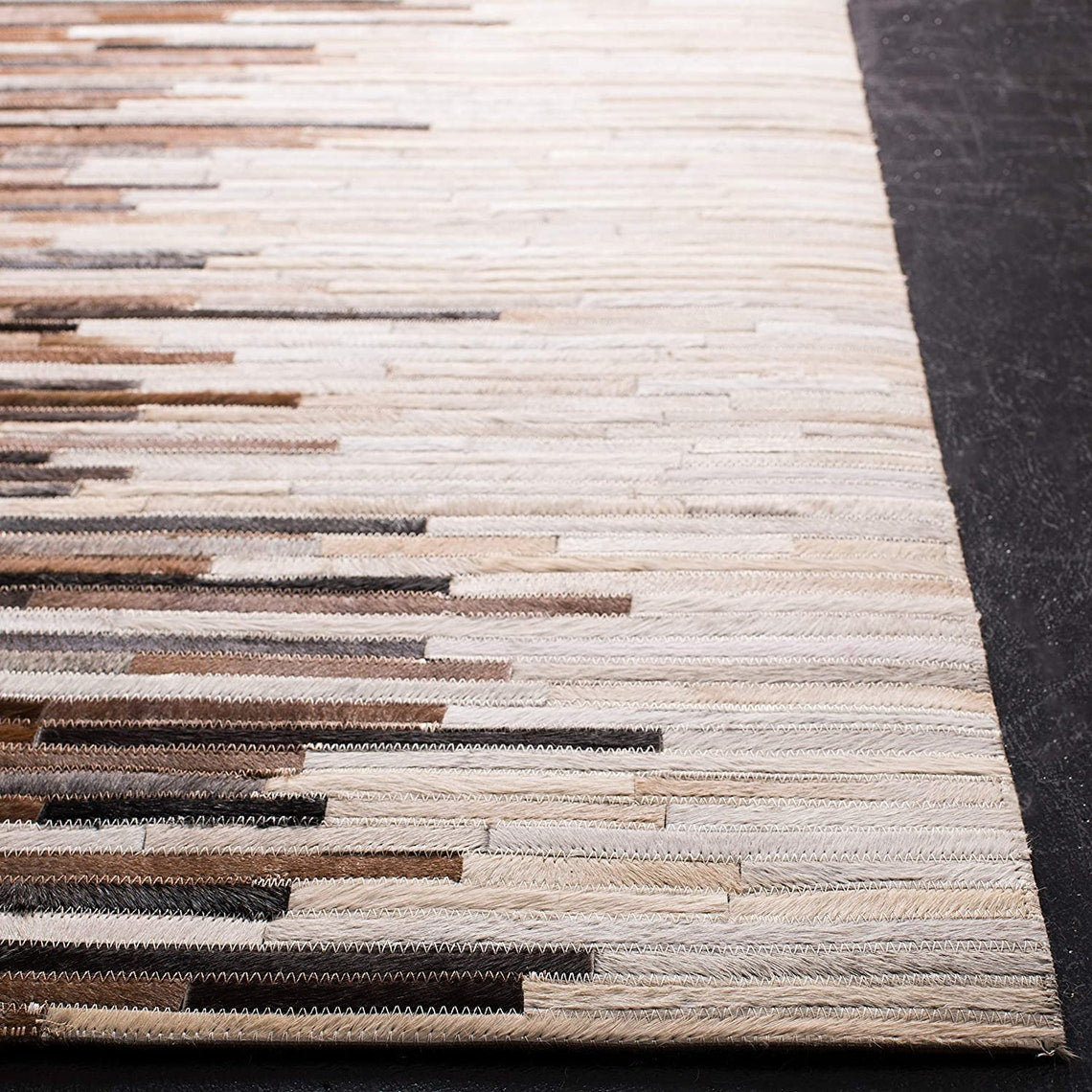 HANDMADE 100% Natural COWHIDE RUG | Patchwork Cowhide Area Rug | Real Cowhide Hallway Runner | Hair on Leather Cowhide Carpet | PR22