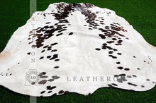 Load image into Gallery viewer, Small ( 4 X 4.4 ft. ) EXACT As PHOTO !! 100% Natural Cowhide Hair on Leather Area Rug | Original Hair on Cowhide Leather Area Rug
