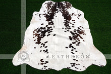 Load image into Gallery viewer, Small ( 4 X 4.4 ft. ) EXACT As PHOTO !! 100% Natural Cowhide Hair on Leather Area Rug | Original Hair on Cowhide Leather Area Rug
