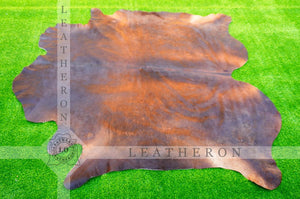 X Large ( 6.6 X 6 ft. ) EXACT As PHOTO !! 100% Natural Cowhide Hair on Leather Area Rug | Original Hair on Cowhide Leather Area Rug