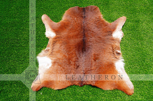 Genuine Calf Skin ( 3 X 2.8 ft. ) !! 100% Natural Calf Skin Hair on Leather Area Rug | Real Hair on Calf Skin Leather Area Rug