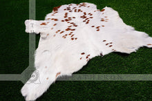 Load image into Gallery viewer, EXACT As PHOTO ( 3 X 2.8 ft. ) !! Unique 100% Natural Calf Skin Hair on Leather Area Rug | Real Hair on Calf Skin Leather Area Rug
