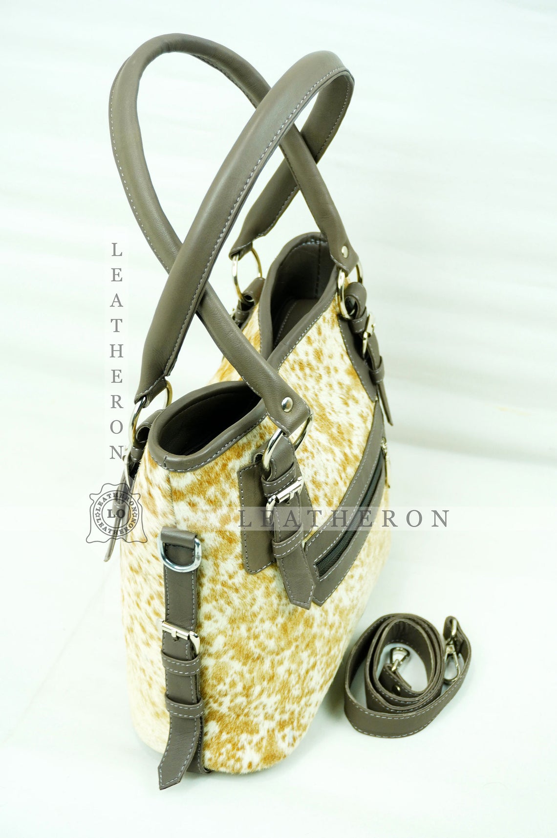 Natural Hair On Cowhide Handbag | Genuine Hair On Leather Shoulder Bag | Real Cow Skin Ladies Bag