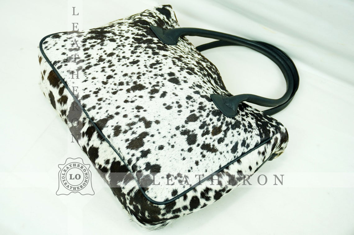 Natural Hair On Cowhide Handbag | Genuine Hair On Leather Shoulder Bag | Real Cow Skin Ladies Bag