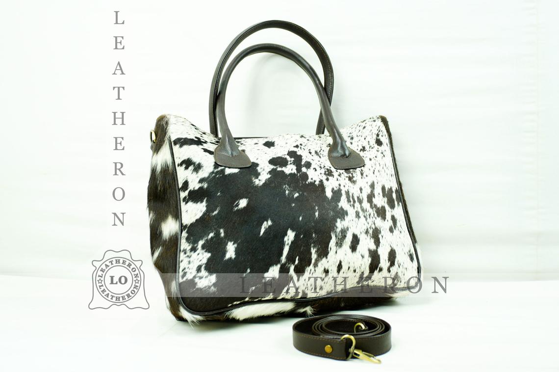 Natural Hair On Cowhide Handbag | Genuine Hair On Leather Shoulder Bag | Real Cow Skin Ladies Bag