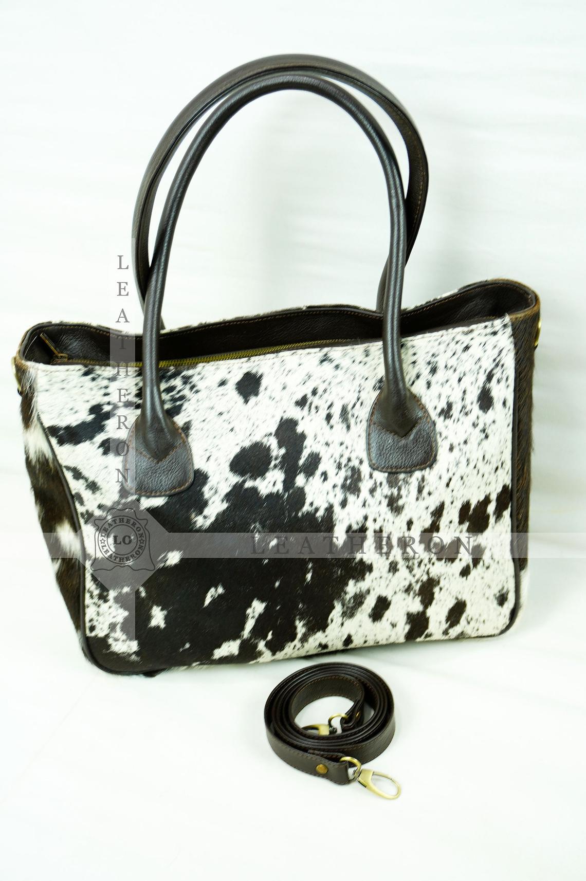 Natural Hair On Cowhide Handbag | Genuine Hair On Leather Shoulder Bag | Real Cow Skin Ladies Bag