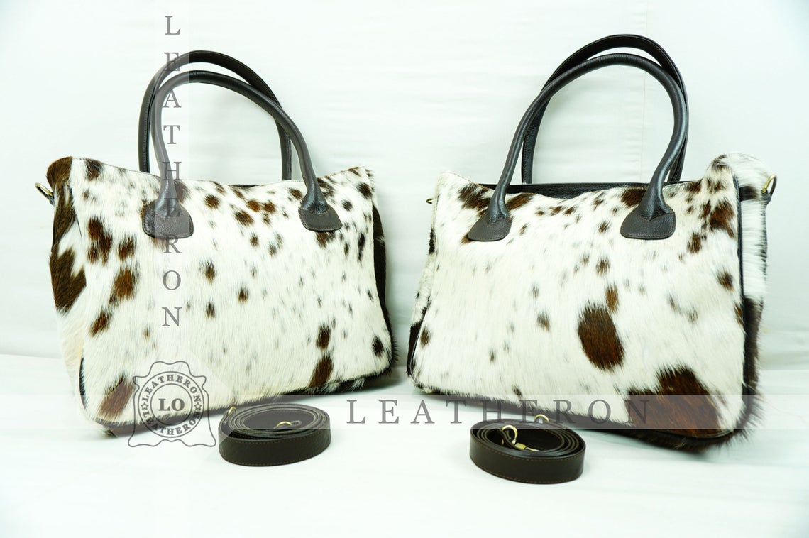 Natural Hair On Cowhide Handbag | Genuine Hair On Leather Shoulder Bag | Real Cow Skin Ladies Bag
