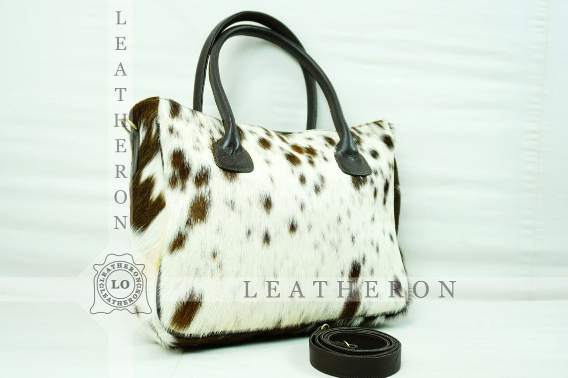 Natural Hair On Cowhide Handbag | Genuine Hair On Leather Shoulder Bag | Real Cow Skin Ladies Bag