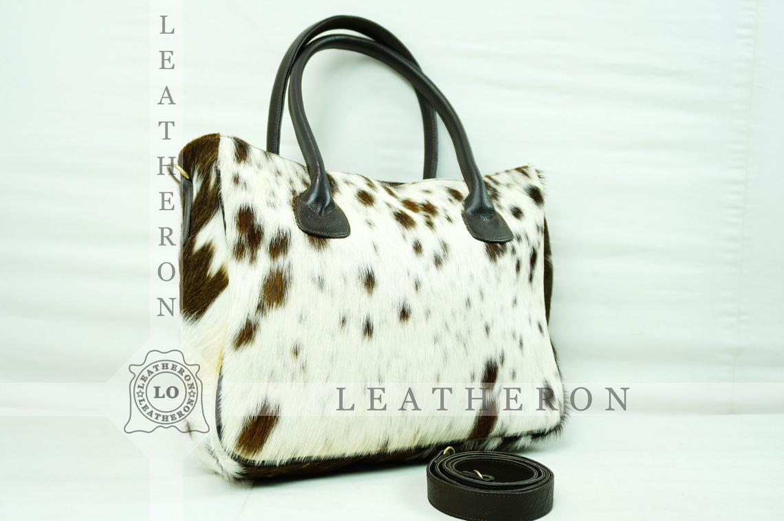 Natural Hair On Cowhide Handbag | Genuine Hair On Leather Shoulder Bag | Real Cow Skin Ladies Bag