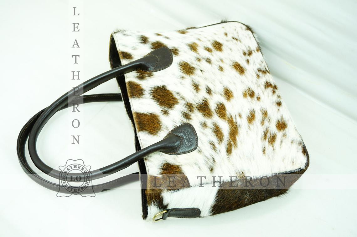 Natural Hair On Cowhide Handbag | Genuine Hair On Leather Shoulder Bag | Real Cow Skin Ladies Bag