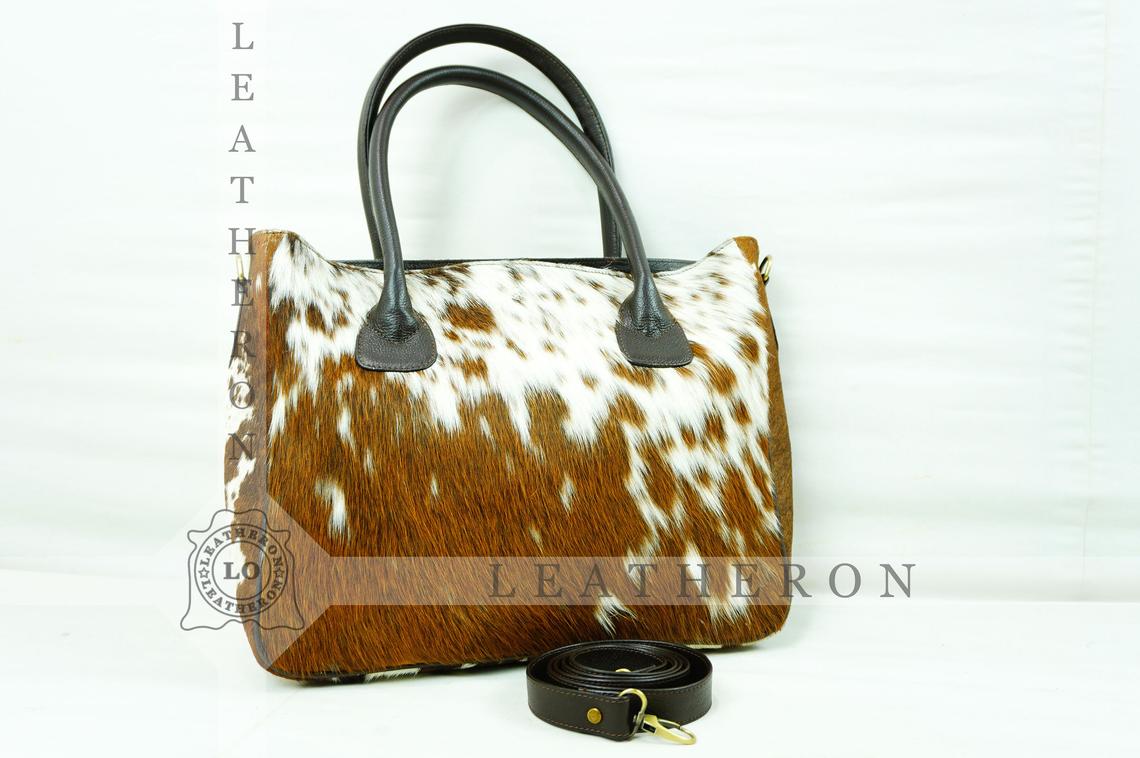 Natural Hair On Cowhide Handbag | Genuine Hair On Leather Shoulder Bag | Real Cow Skin Ladies Bag