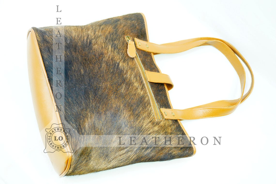 Natural Hair On Cowhide Handbag | Genuine Hair On Leather Shoulder Bag | Real Cow Skin Ladies Bag