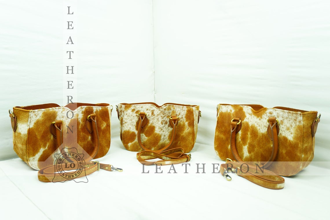 Natural Hair On Cowhide Handbag | Genuine Hair On Leather Shoulder Bag | Real Cow Skin Ladies Bag