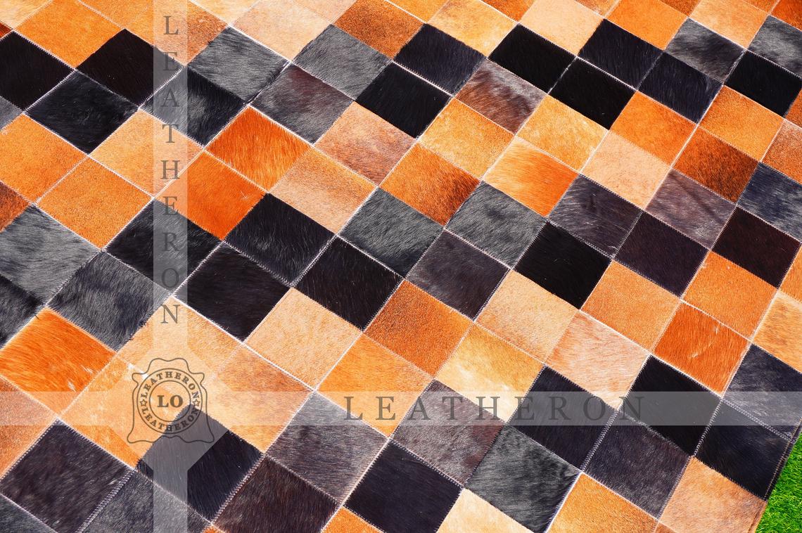 Exact As Picture (6 X 4 ft.) HANDMADE 100% Natural COWHIDE RUG | Patchwork Cowhide Area Rug | PR66