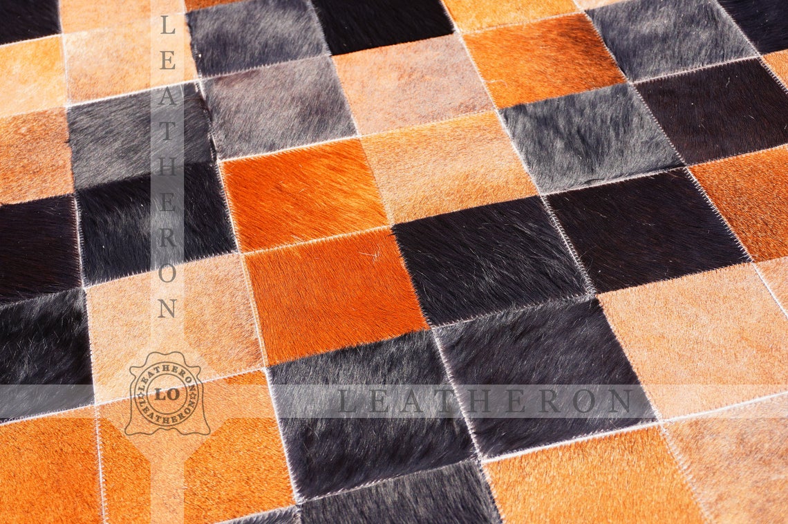 Exact As Picture (6 X 4 ft.) HANDMADE 100% Natural COWHIDE RUG | Patchwork Cowhide Area Rug | PR66
