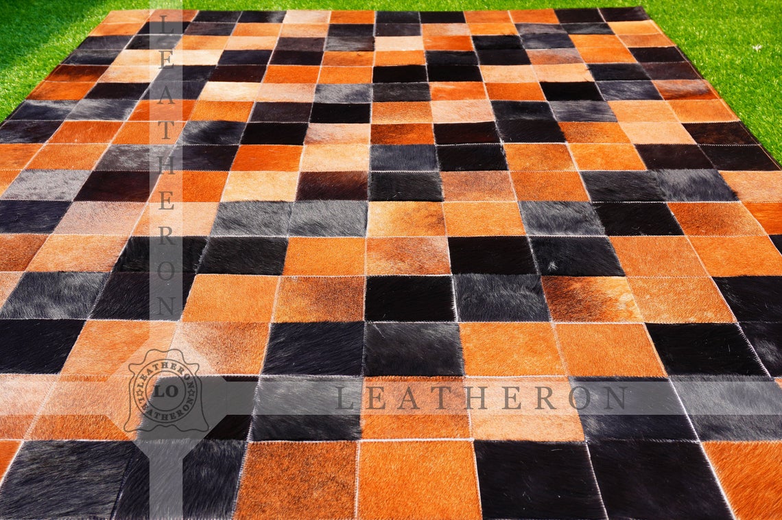 Exact As Picture (6 X 4 ft.) HANDMADE 100% Natural COWHIDE RUG | Patchwork Cowhide Area Rug | PR66