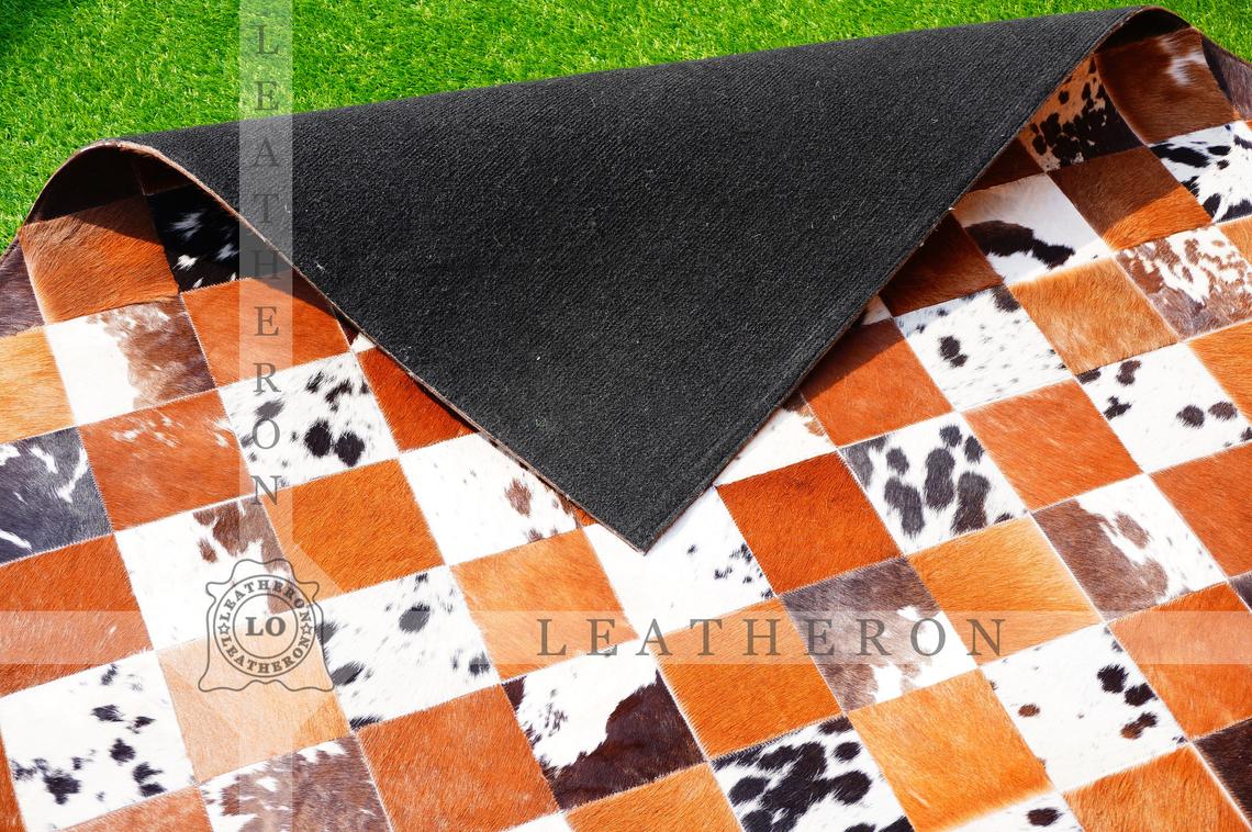 Exact As Picture (6 X 4 ft.) HANDMADE 100% Natural COWHIDE RUG | Patchwork Cowhide Area Rug | PR64