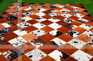 Exact As Picture (6 X 4 ft.) HANDMADE 100% Natural COWHIDE RUG | Patchwork Cowhide Area Rug | PR64