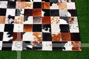 Exact As Picture (6 X 4 ft.) HANDMADE 100% Natural COWHIDE RUG | Patchwork Cowhide Area Rug | PR65