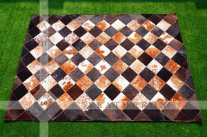 Exact As Picture (6 X 4 ft.) HANDMADE 100% Natural COWHIDE RUG | Patchwork Cowhide Area Rug | PR62