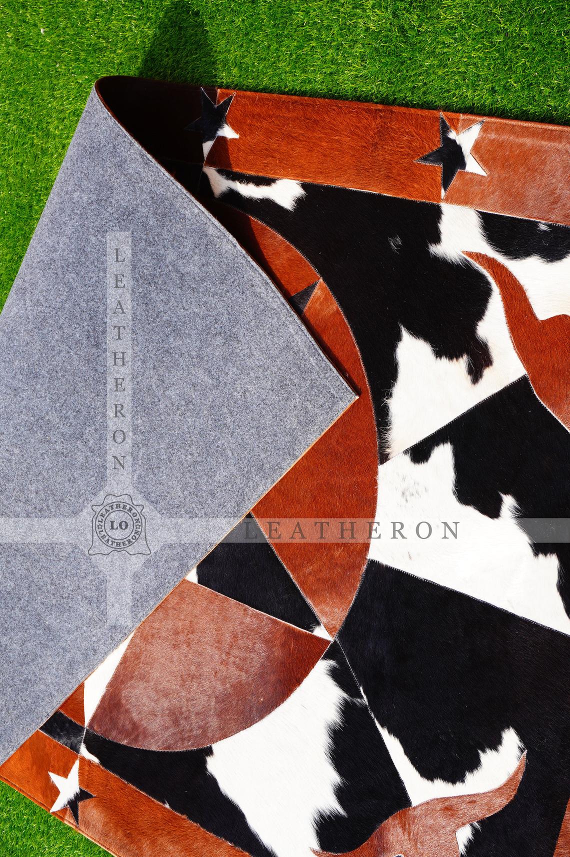 Exact As Picture (6 X 4 ft.) HANDMADE 100% Natural COWHIDE RUG | Patchwork Cowhide Area Rug | PR63