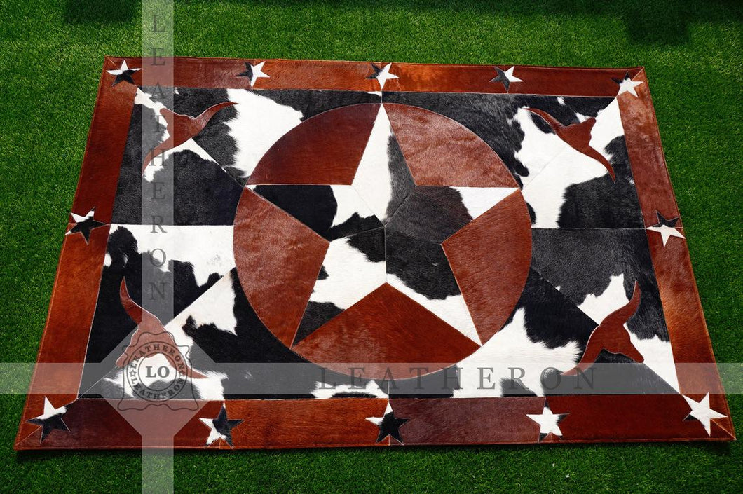 Exact As Picture (6 X 4 ft.) HANDMADE 100% Natural COWHIDE RUG | Patchwork Cowhide Area Rug | PR63